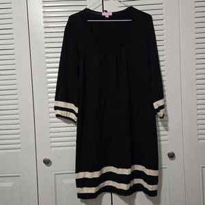 Lilly Pulitzer 100% Merino Wool 3/4 Sleeve Pullover Knit Dress Size Medium